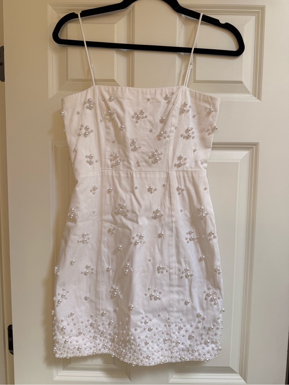 Anthropologie Pearl-Embellished Spaghetti Strap Dress